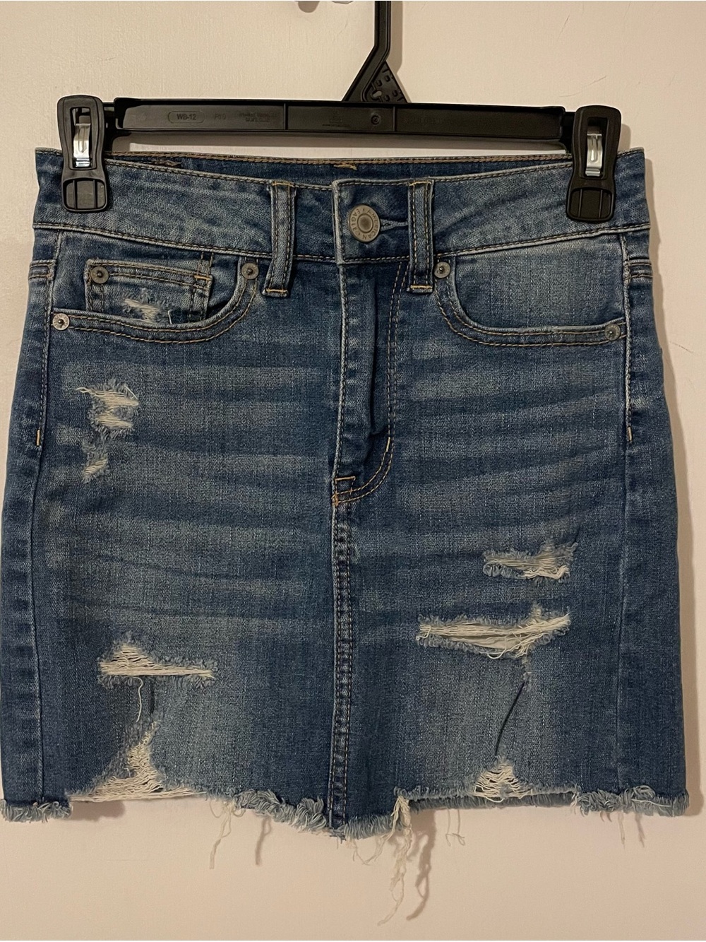 American Eagle High Rise Hi Rise Mini Skirt Blue Denim Size 00 NWT New With Tags